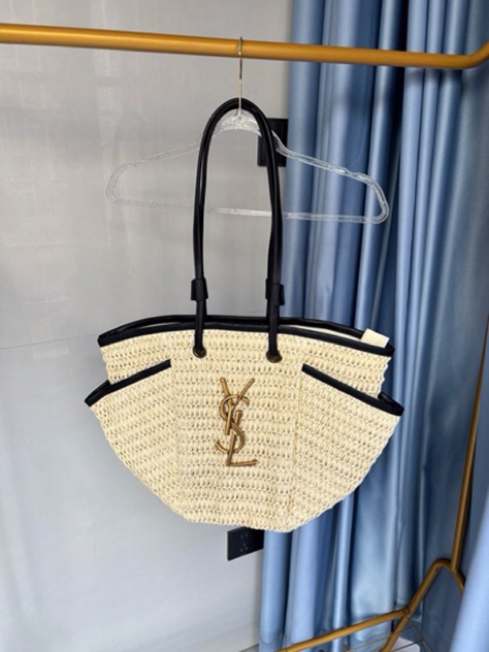 Yves Saint Laurent straw woven tote bag